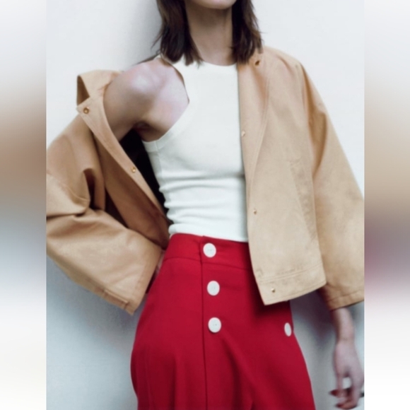 Zara Buttoned Wide Leg Pants - Picture 4 of 9